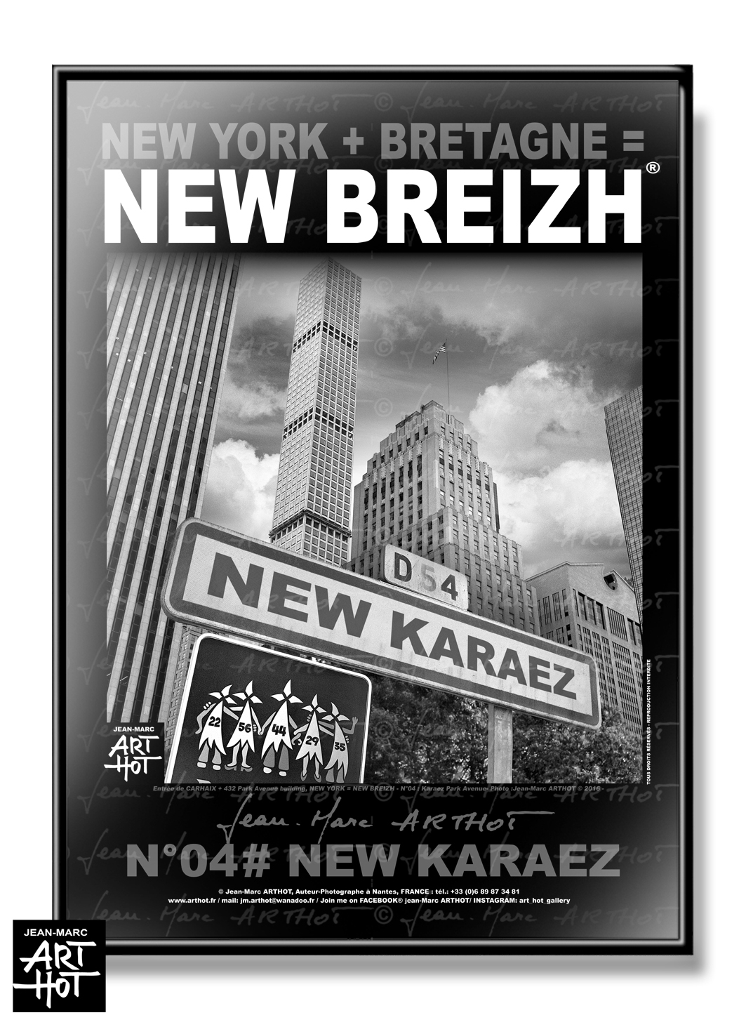 arthot-photo-art-b&w-new-york-bretagne-newbreizh-004-finistere-29-carhaix-panneau-ville-AFFICHE